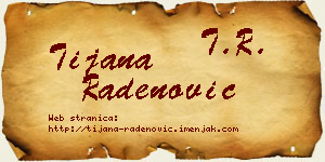 Tijana Radenović vizit kartica